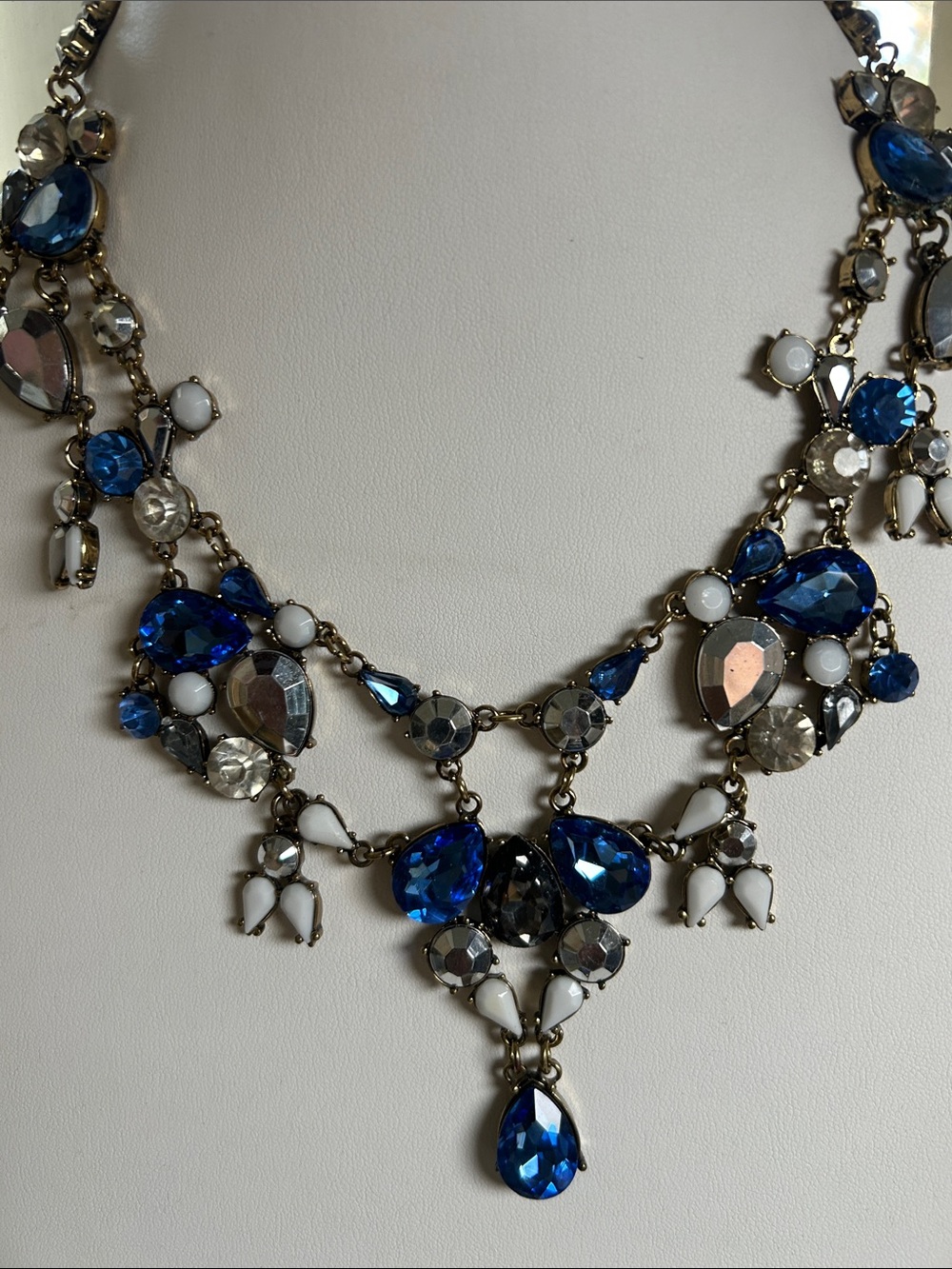 Blue Crystal Statement Necklace - Women Jewelry